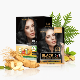 PSA02C  5in1 Black Organic Hair Coloring Cream Natural Black Hair Dye Women/Men High Efficiency Blackening, Covering White Hair, Brightening Glos