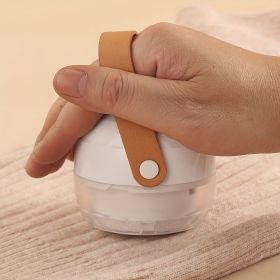 1pc Fabric Shaver; Rechargeable Lint Remover; Quickly Remove Fuzz Pills For Clothes Sweater; Couch; Blanket; Fuzz Remover For Furniture; White
