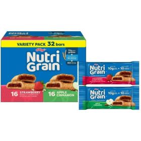 Nutri-Grain Breakfast Bars Variety Pack  32 Count, 41.6 oz Box with Whole Grains