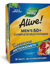 Nature's Way Alive! Men's 50+ Complete Multivitamin Tablets, B-Vitamins, 50 Count