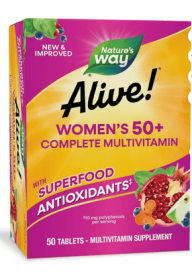 Nature's Way Alive! Women's 50+ Complete Daily Multivitamin Tablets, B-Vitamins, 50 Count