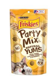 Purina Friskies Natural Cat Treats, Party Mix Natural Yums With Real Chicken & Vitamins, Minerals & Nutrients