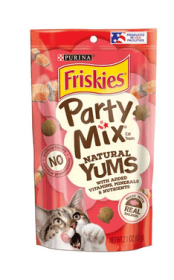 Purina Friskies Natural Cat Treats, Party Mix Natural Yums With Real Salmon and Vitamins, Minerals & Nutrients