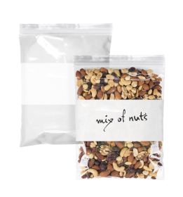 Pack of 1000 White Block Zipper Bags 8 x 10. Ultra Thick Write on Block Poly Bags 8x10. Thickness 4 mil. Pills Bags. Great for Packing and Storin