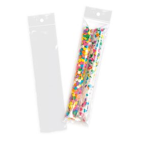 Clear Reclosable Zipper Bags with Hanging Hole, 2 x 8 Inch. Pack of 1000 Resealable Plastic Bags 2 Mil. Poly & Plastic Packaging Bags for Pills