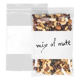 Pack of 1000 Zipper Bags with Write-On Block 6 x 9. Clear Polyethylene 2 mil Pills Bags for Packing and Storing 6x9. Plastic bags for industrial