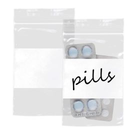 Pack of 1000 Zipper Bags with Write-On Block 4 x 6. Heavy Duty Pills Bags 4x6. Thickness 4 mil. White Block Bags for Packing and Storing. Ideal f