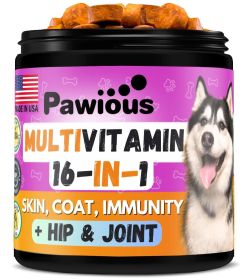 Dog Multivitamin Chewable with Glucosamine 16 in 1 Dog Vitamins and Supplements Senior and Puppy Multivitamin for Dogs Hip and Joint Support Heal