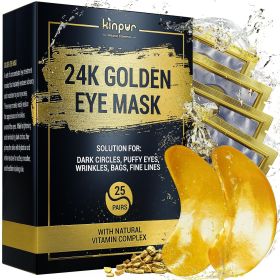50pcs 24k Gold Under Eye Patches for Dark Circles Puffy Eyes Wrinkles Collagen Under Eye Masks Hydrating Under Eye Gel Pads for Eye Bags for All