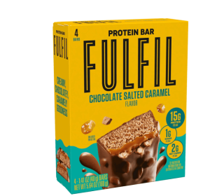 FULFIL Nutrition Vitamin & Protein Nut Bars, Chocolate Salted Caramel Flavor, 4 Count