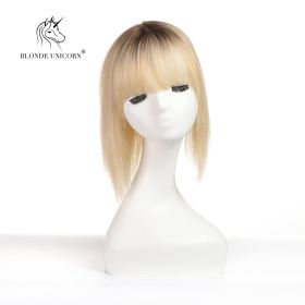 Blonde  Ombre Bleach Blonde Hand Made Real Human Hair Toppers For Women (muscle supportOption: Golden)