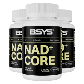 BSYS NAD Supplements  Anti-Aging Vitality Support  Metabolic & Cognitive Health Boost  Mitochondrial Energy Enhancement  Healthy Weight Managemen (muscle supportOption: Three bottles)