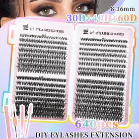 32 Rows Of Eyelashes Book Cluster 640 Segmented Lashes Set (muscle supportOption: Style1)