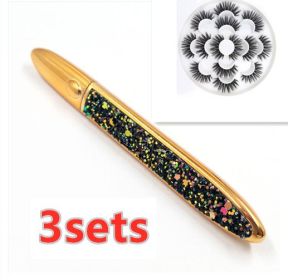 False Eyelashes Self-adhesive Eyeliner Multicolor (muscle supportOption: Black 3sets-Black)