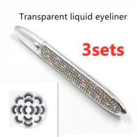 False Eyelashes Self-adhesive Eyeliner Multicolor (muscle supportOption: Silver 3sets-Transparent)