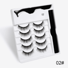 A Pair Of False Eyelashes With Magnets In Fashion (muscle supportOption: 5pc 03)