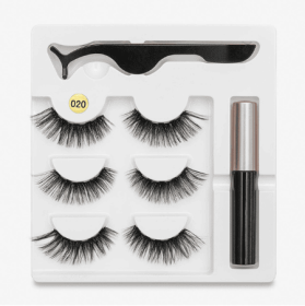 A Pair Of False Eyelashes With Magnets In Fashion (muscle supportOption: 5PC 020 style)