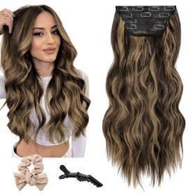 Holdbalance Clip In Hair Extensions Long Straight Wavy Synthetic Hairpiece,Natural & Soft Hair &Blends Well Hair Extension, Daily Use, Party Use (muscle supportOption: 8H26)