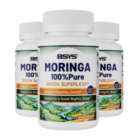 BSYS Moringa Capsules  Antioxidant & Anti-Inflammatory Support  Blood Sugar Health Aid  Cholesterol Balance Formula  Heart Wellness Support  Immu (muscle supportOption: Three bottles)