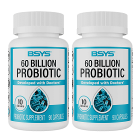 BSYS 60 Billion CFU Probiotic Capsules  Acid-Resistant Stomach-Resistant Formula  Intestinal Delivery Technology  Digestive & Immune Health Suppo (muscle supportOption: Two bottles)