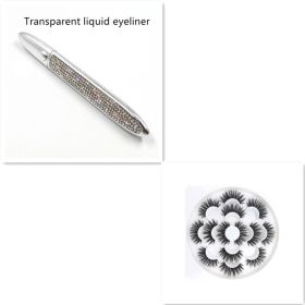 False Eyelashes Self-adhesive Eyeliner Multicolor (muscle supportOption: Silver set-Transparent)
