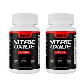 BSYS Nitric Oxide Support  Promotes Healthy Blood Flow  Vascular Relaxation  Muscle Oxygen & Nutrient Delivery  Fatigue Resistance  WorkoutPerfor (muscle supportOption: Two bottles)