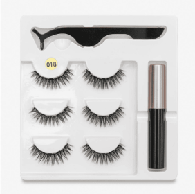 A Pair Of False Eyelashes With Magnets In Fashion (muscle supportOption: 018 style)