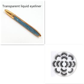 False Eyelashes Self-adhesive Eyeliner Multicolor (muscle supportOption: Blue leather set-Transparent)