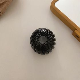 Korean Rhinestone Bird's Nest Pill Head Coiler (Color: Glossy Black)