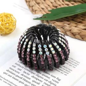 Korean Rhinestone Bird's Nest Pill Head Coiler (Color: Shade Violet)